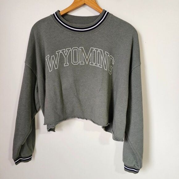 EUC AMERICAN EAGLE WYOMING PRINT OVERSIZED RAW HEM SWEATSHIRT SIZE SMALL - Picture 1 of 14